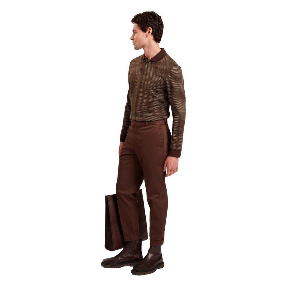 TED BAKER Jacquard Langarm Poloshirt  
