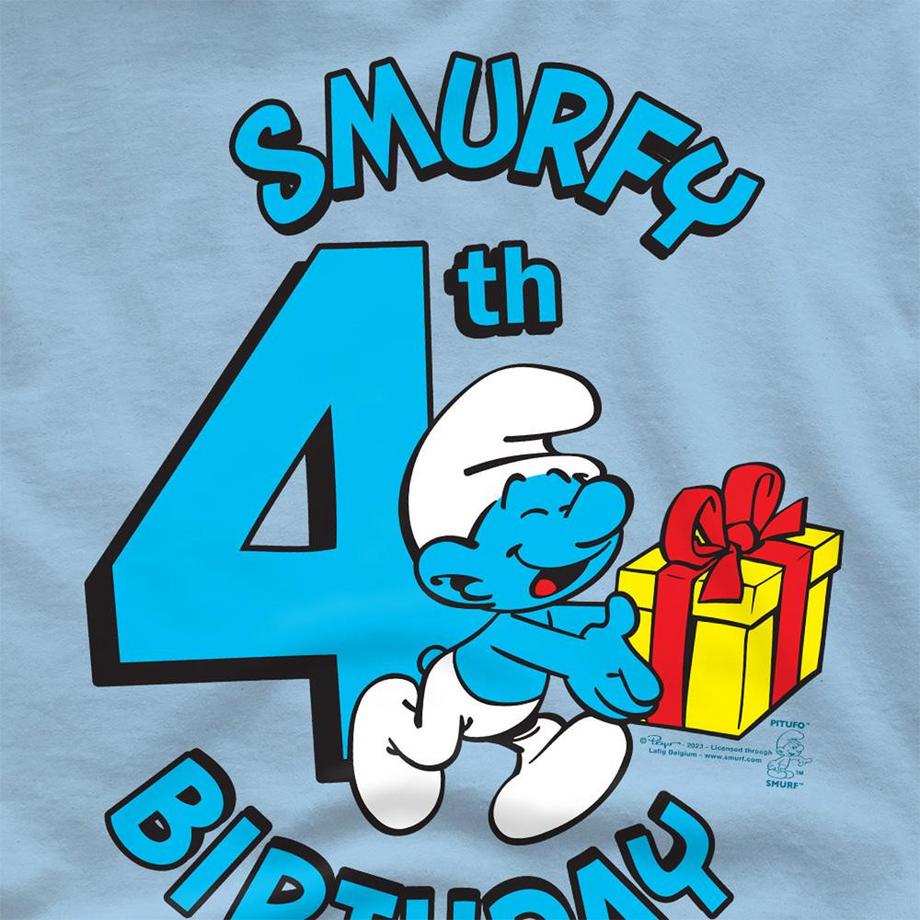 Les Stroumpfs  T-Shirt4ème Anniversaire Smurfy 