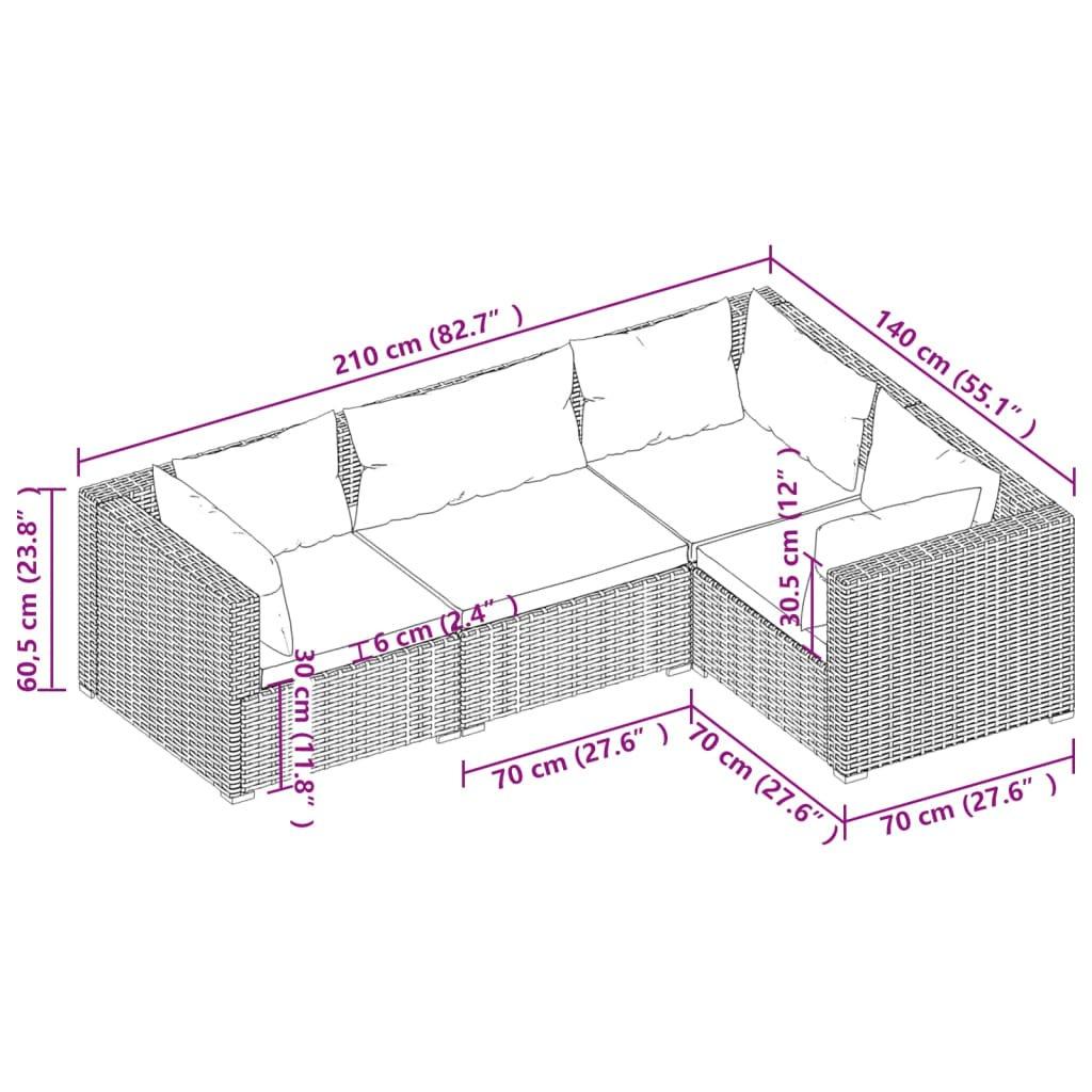 VidaXL Garten-lounge-set poly-rattan  