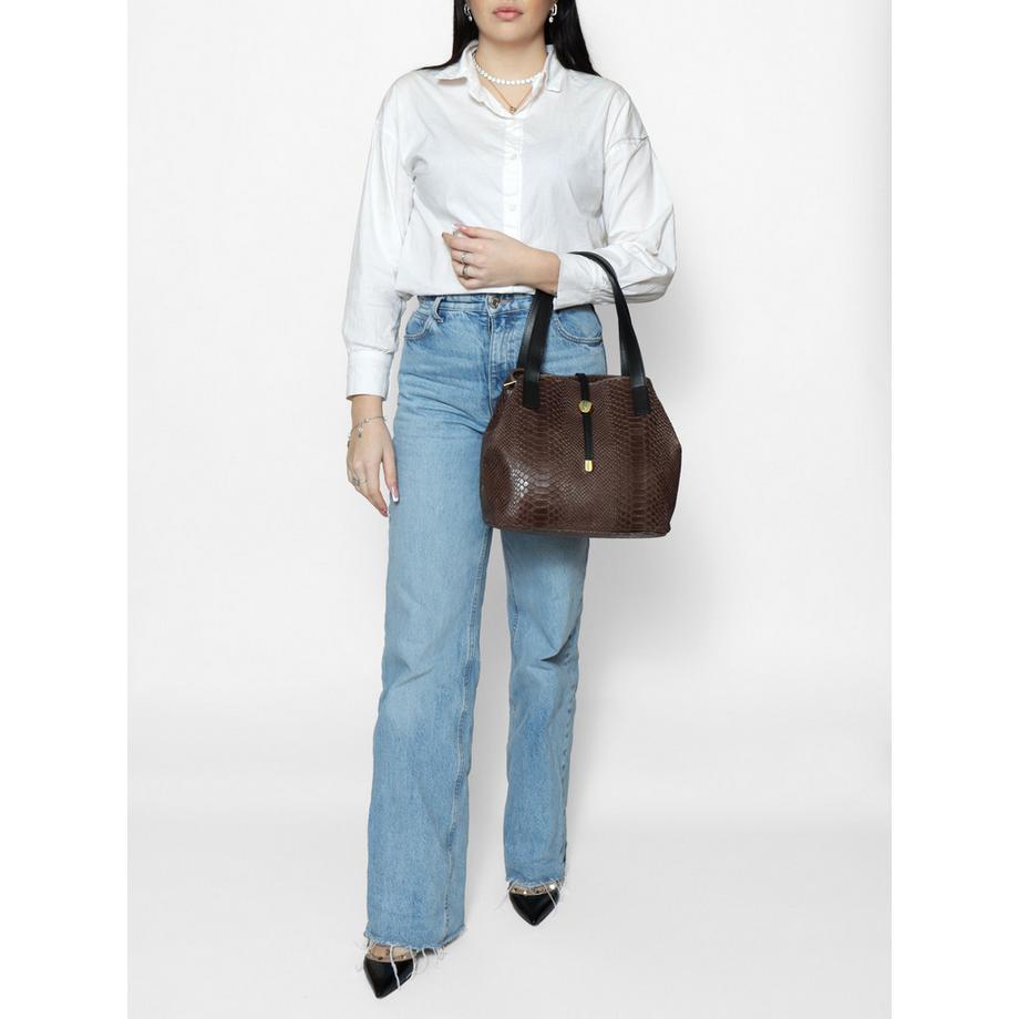 Gave Lux Borsa a mano stampa serpente  