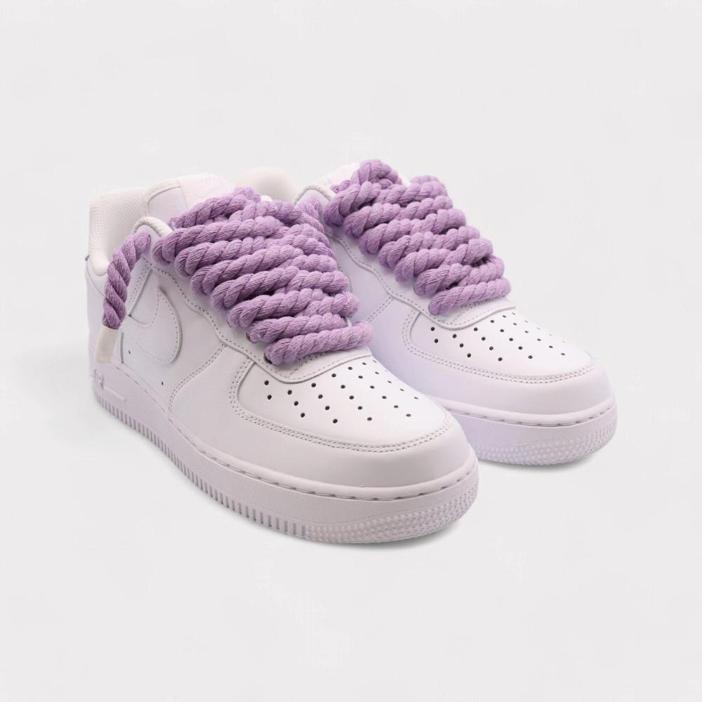 NIKE  Air Force 1 White - Rope Lace Light Violet 