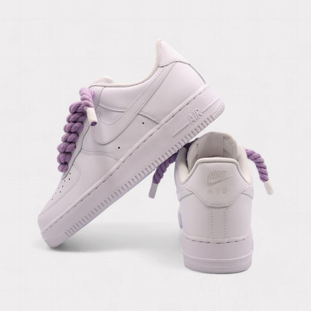 NIKE  Air Force 1 White - Rope Lace Light Violet 