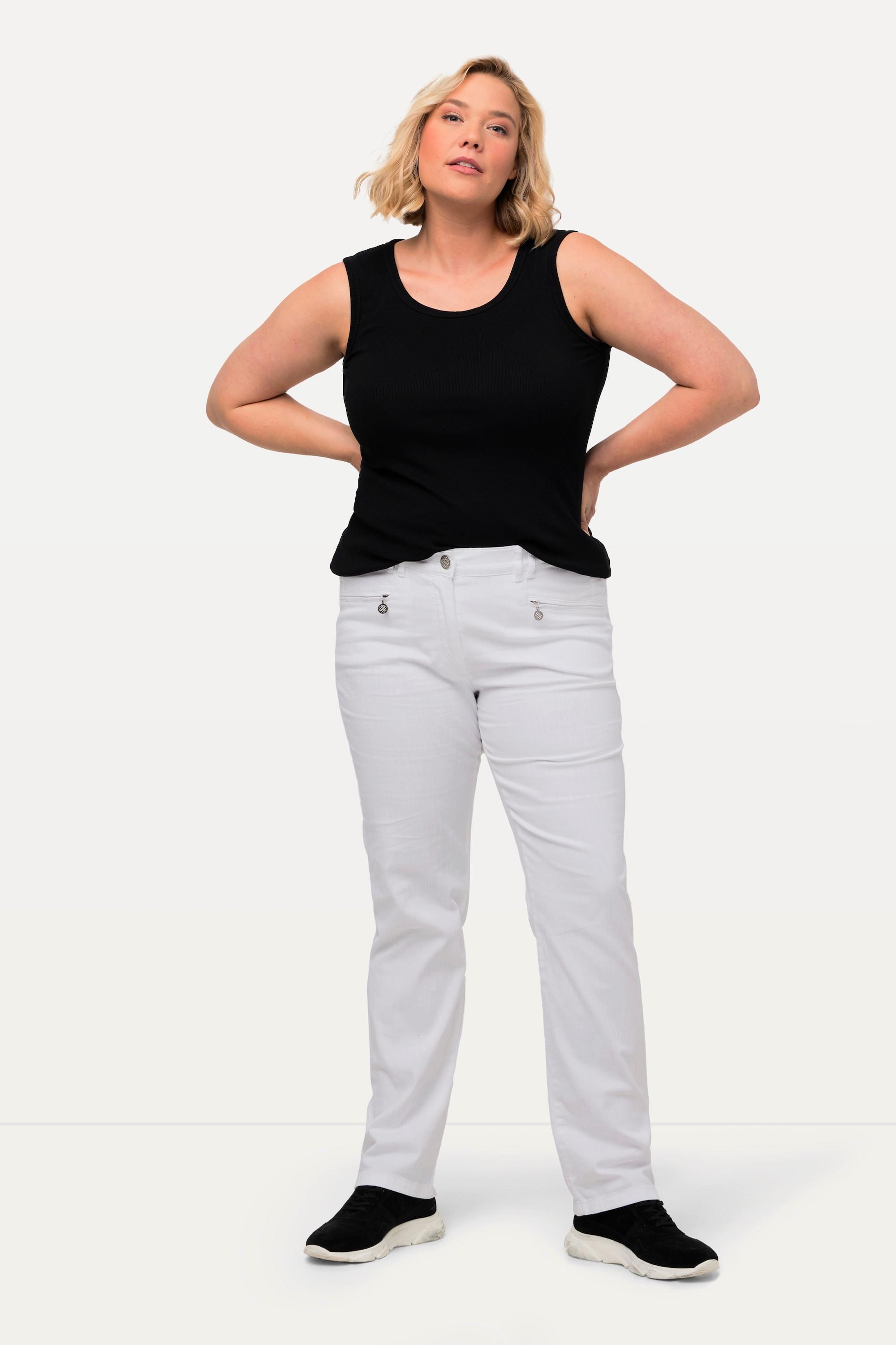 Ulla Popken Mony Leichte Stretch Sommerhose mit Zipptaschen  