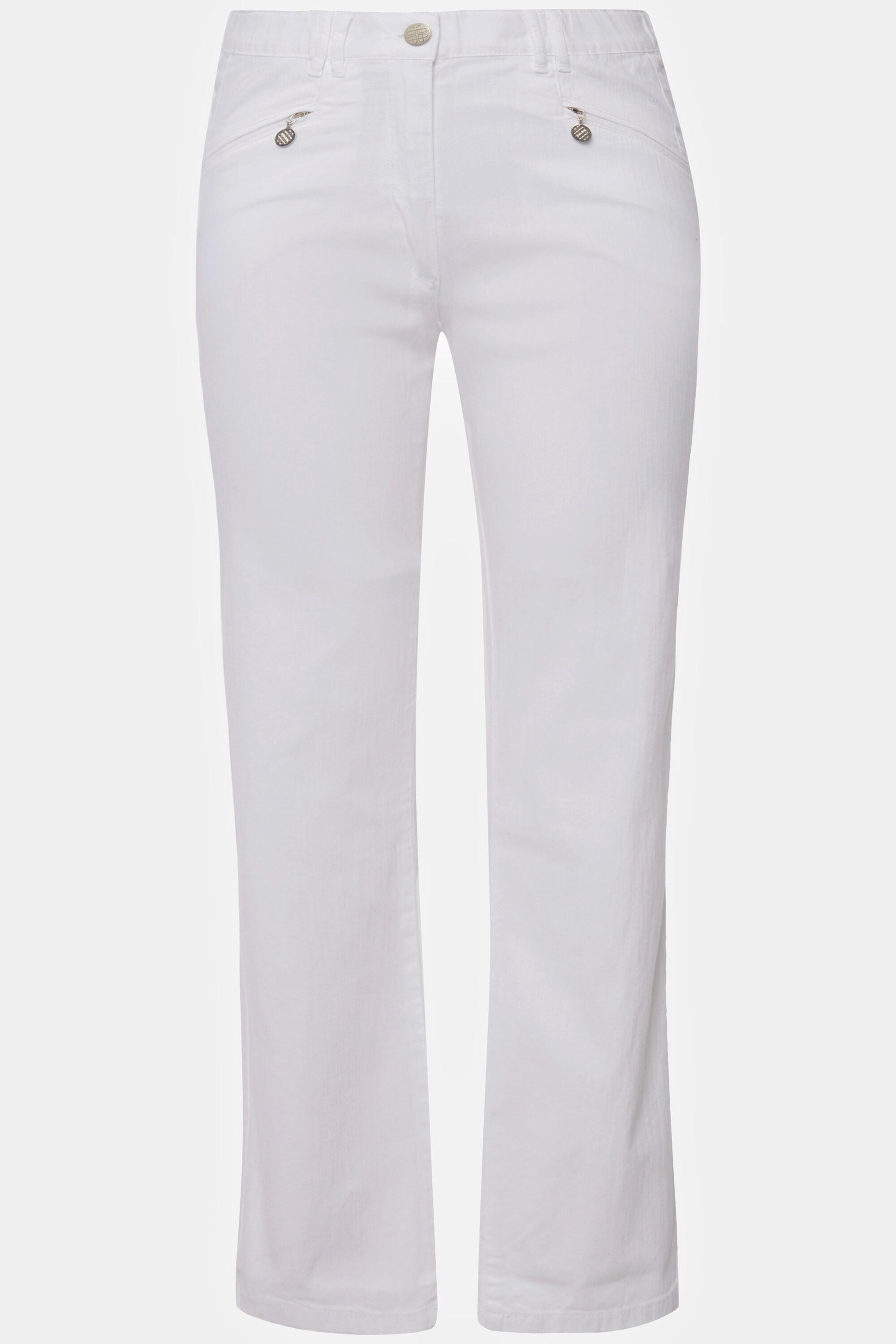 Ulla Popken Mony Leichte Stretch Sommerhose mit Zipptaschen  