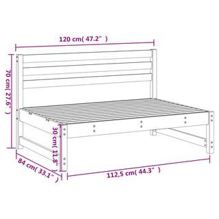 VidaXL Garten mittelsofa kiefernholz  