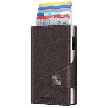 Doublewallet CLICK & slide Nappa marrone, argento