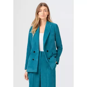 Zweireihiger Breitcord-Blazer mit Kontrastknöpfen