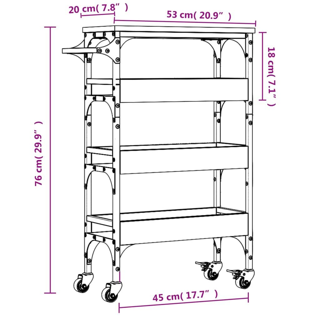 VidaXL carrello da cucina Legno multistrato  