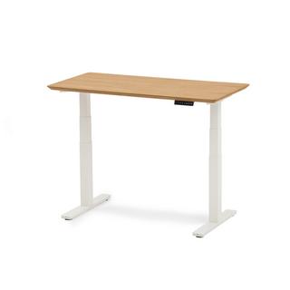 Oakywood Standing Desk Holztisch mit Höhenverstellung - aus Furnier - Eichenfurnier / 120x60 / Weiß  