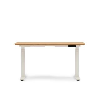 Oakywood Standing Desk Holztisch mit Höhenverstellung - aus Furnier - Eichenfurnier / 120x60 / Weiß  