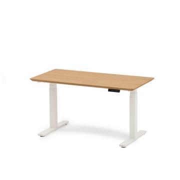 Standing Desk Holztisch mit Höhenverstellung - aus Furnier - Eichenfurnier / 120x60 / Weiß