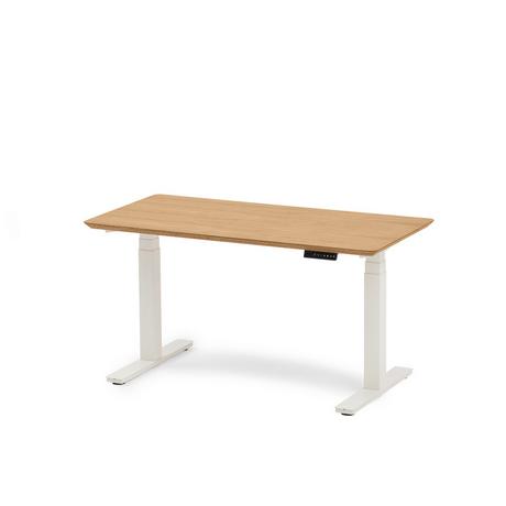 Oakywood Standing Desk Holztisch mit Höhenverstellung - aus Furnier - Eichenfurnier / 120x60 / Weiß  