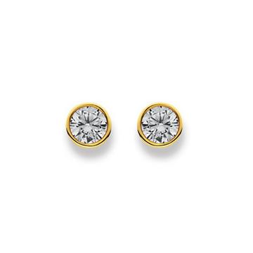 Clous d'oreilles or jaune 750, 7mm