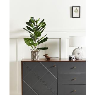 Beliani Kunstpflanze aus Kunststoff Retro FIDDLE LEAF TREE  