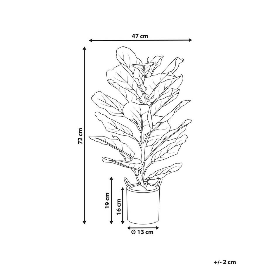 Beliani Pianta artificiale en Materiale sintetico Retrò FIDDLE LEAF TREE  