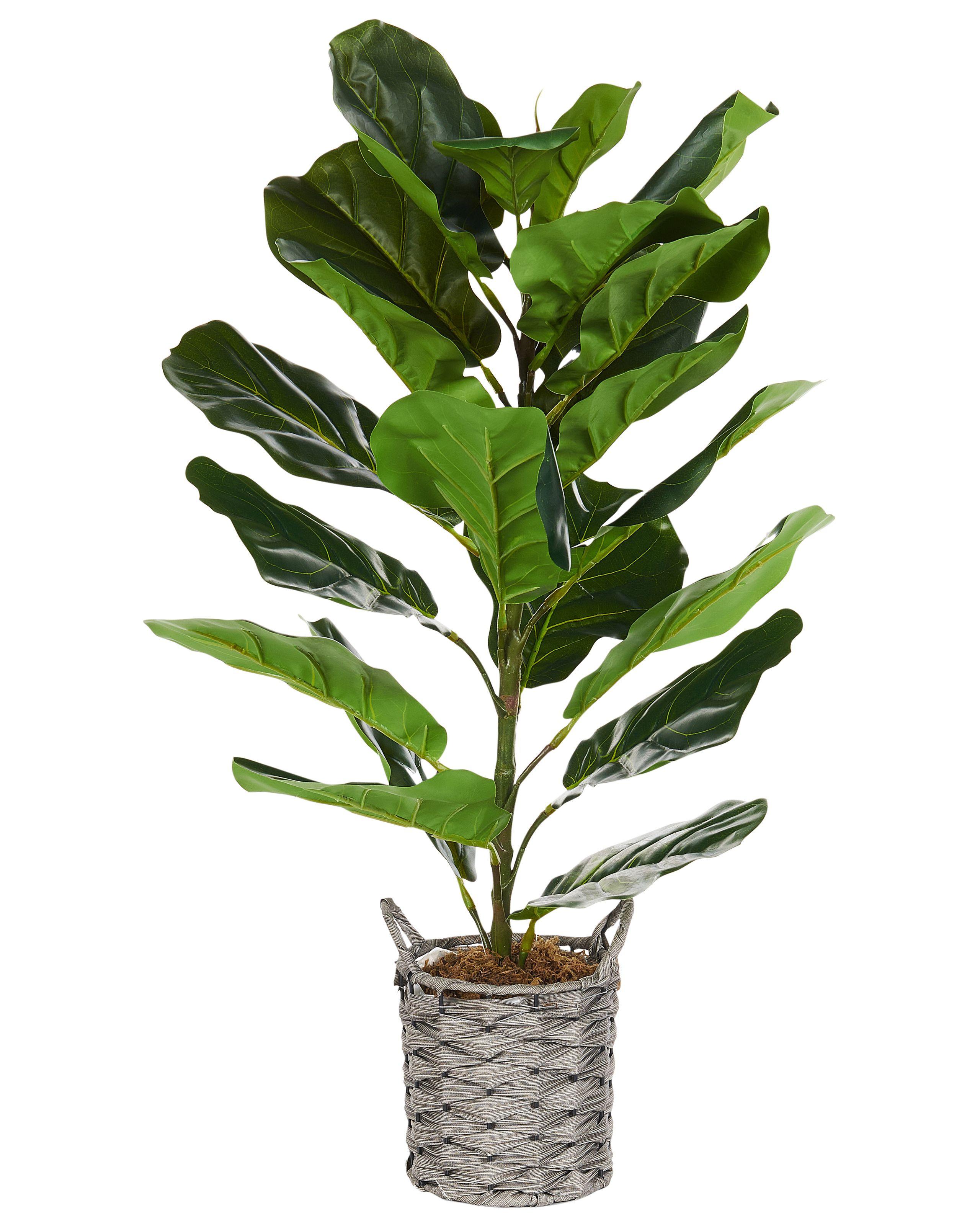 Beliani Kunstpflanze aus Kunststoff Retro FIDDLE LEAF TREE  