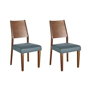 Set mit 2 Stühlen aus Gummibaumholz Klassisch ELMIRA