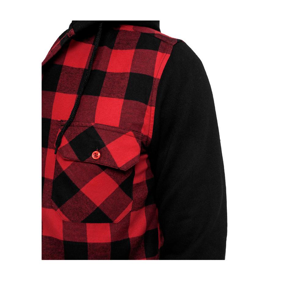 URBAN CLASSICS Urban Classic Kapuzen Flanell Langarmhemd  
