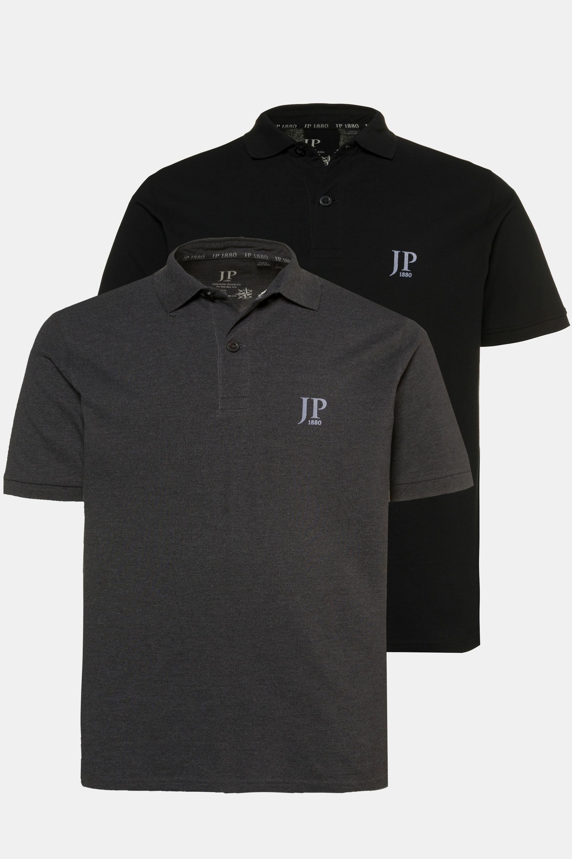 JP1880  Poloshirts, Basic, 2er-Pack, Piqué, gekämmte Baumwolle 