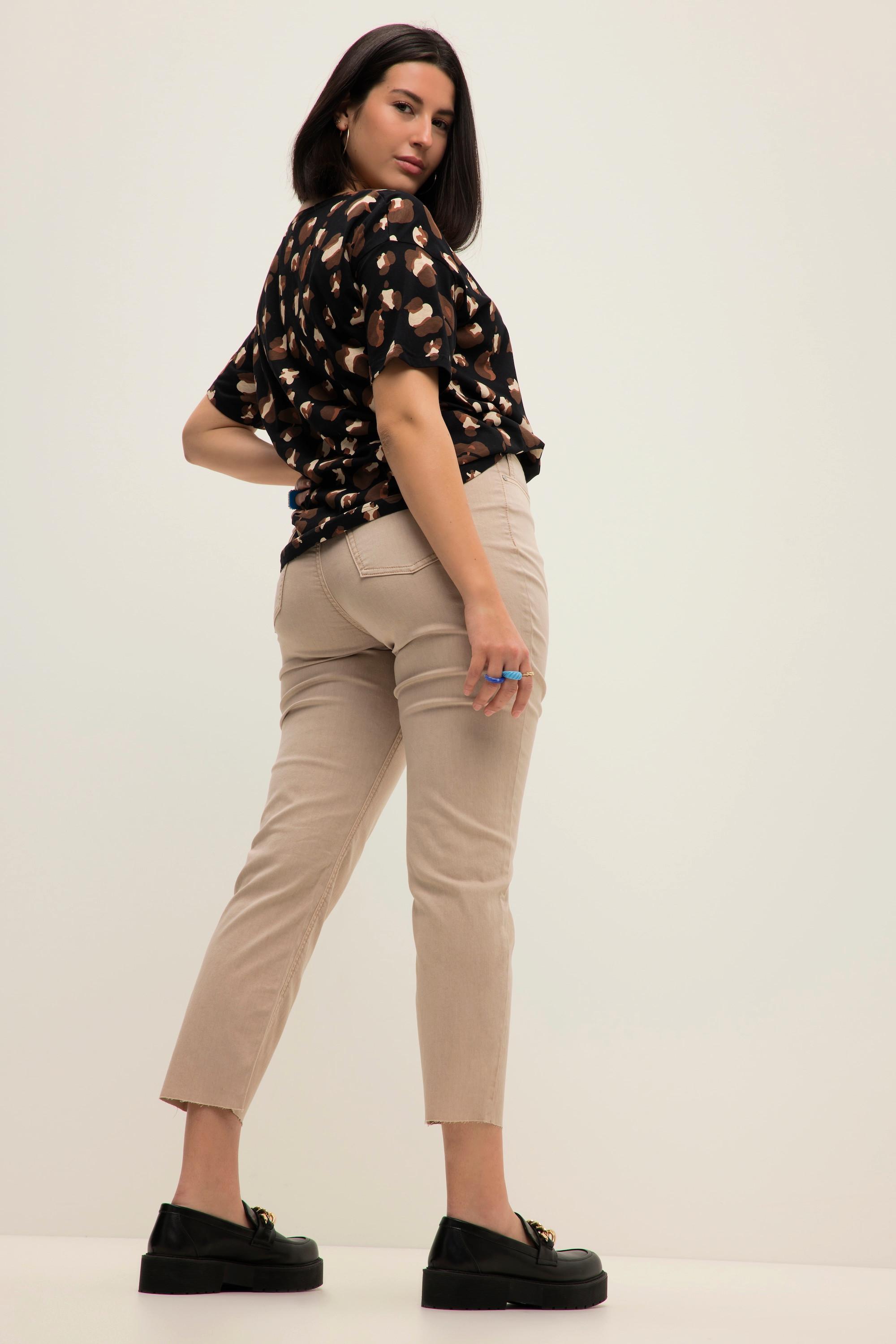 Studio Untold  7/8-Mom-Jeans, Wide Legs, cutted Saum, 5-Pocket 