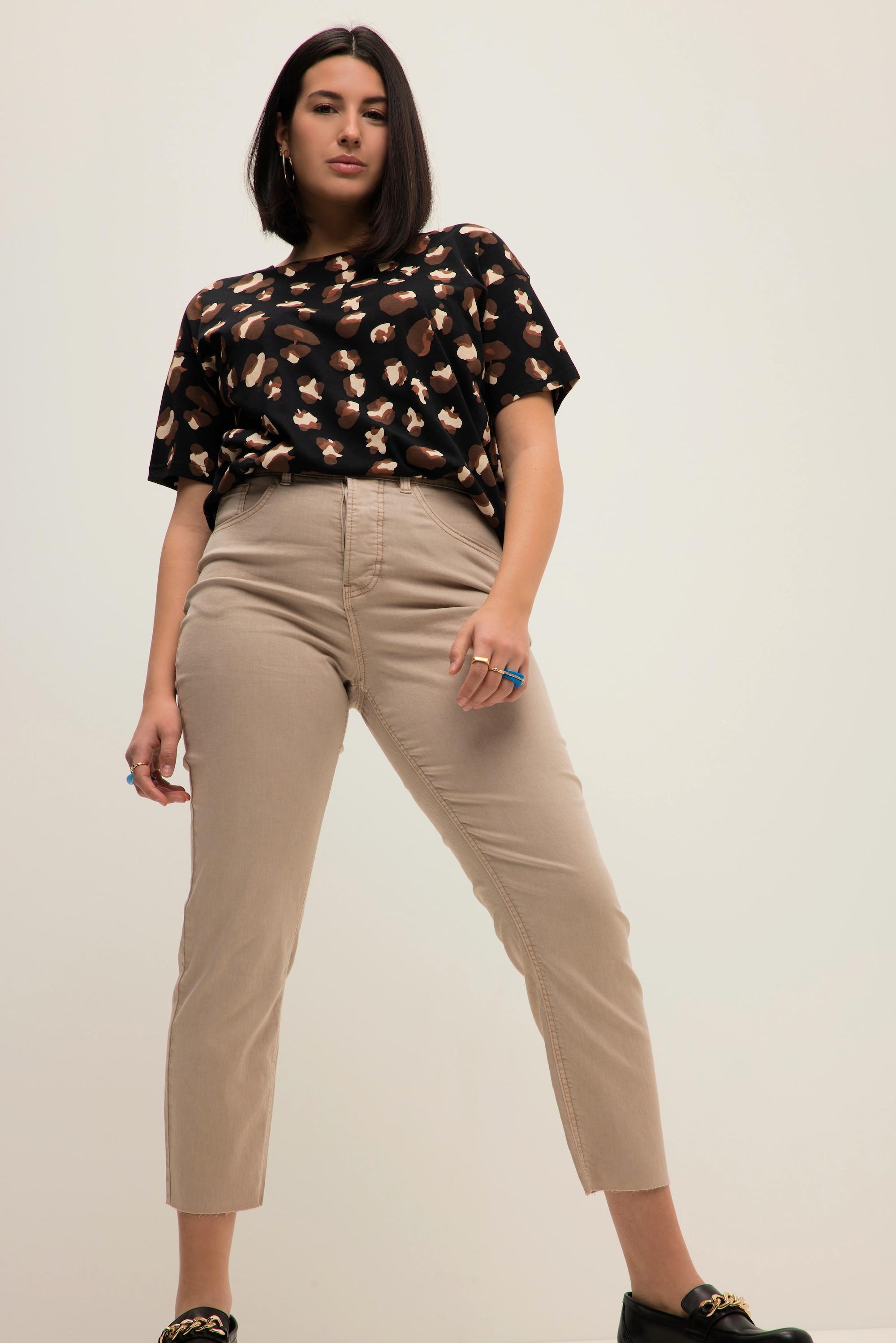 Studio Untold  7/8-Mom-Jeans, Wide Legs, cutted Saum, 5-Pocket 