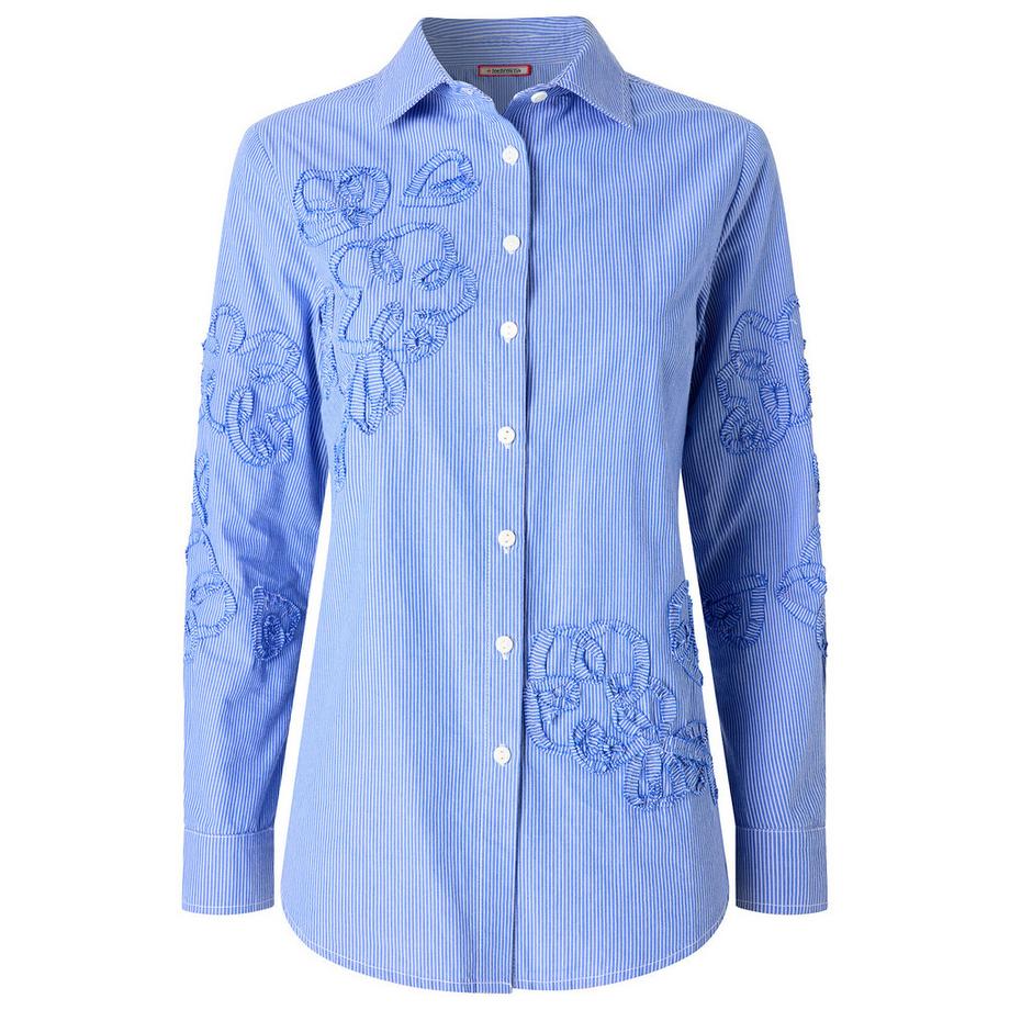Joe Browns Camicia Gessata con Applicazioni e Spalle Cadenti  