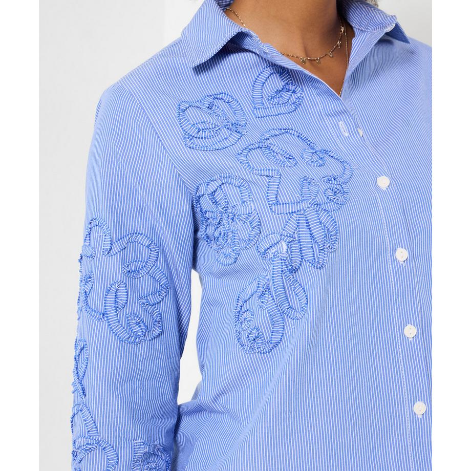 Joe Browns Camicia Gessata con Applicazioni e Spalle Cadenti  