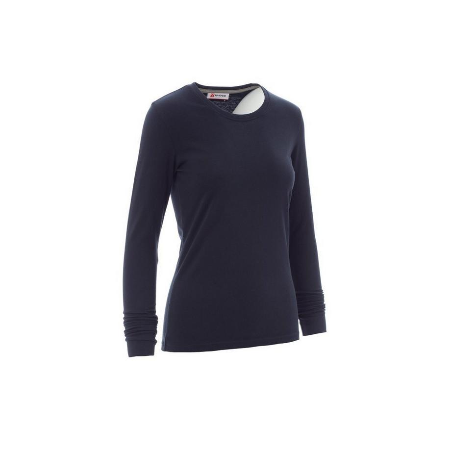 Payper Wear Tailliertes Langarm Rundhals T-Shirt  