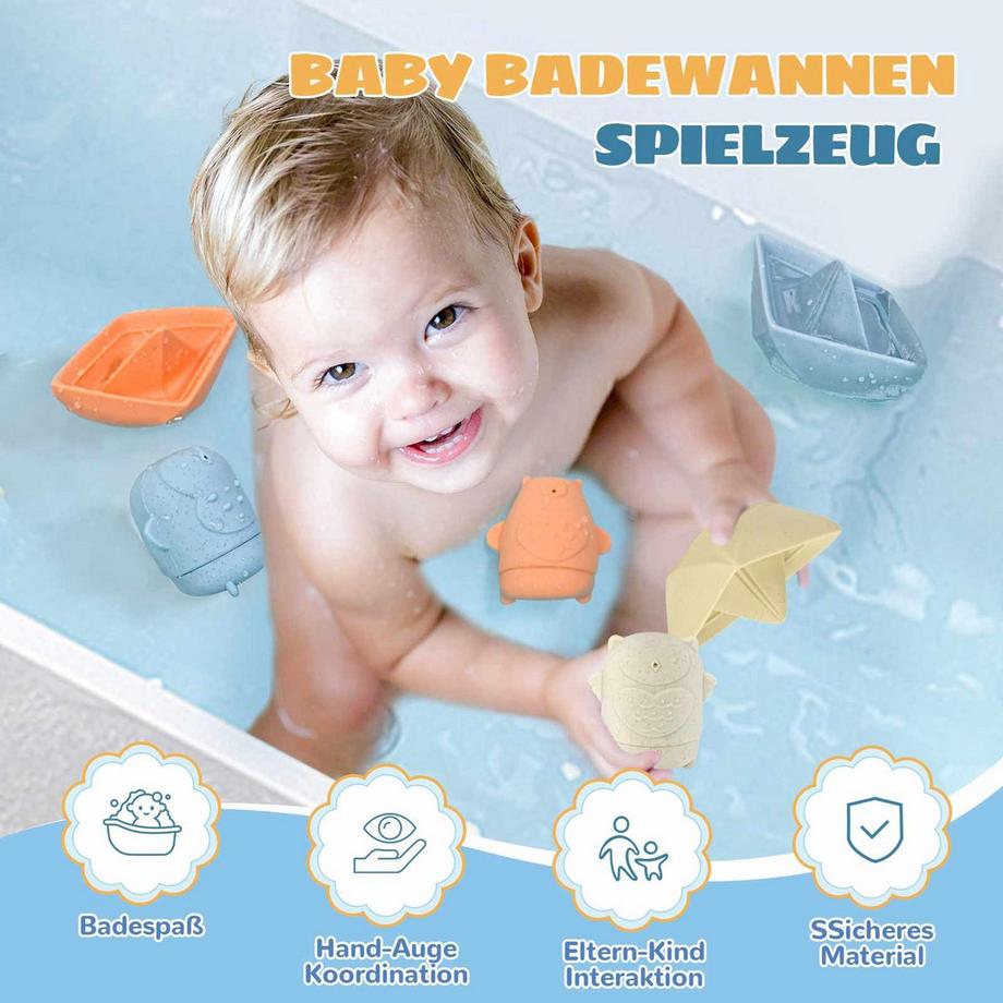 Activity-board  Baby Kinder Silikon Badespielzeug Schimmelfrei, ohne Loch Wasserspielzeug Babybadewanne 
