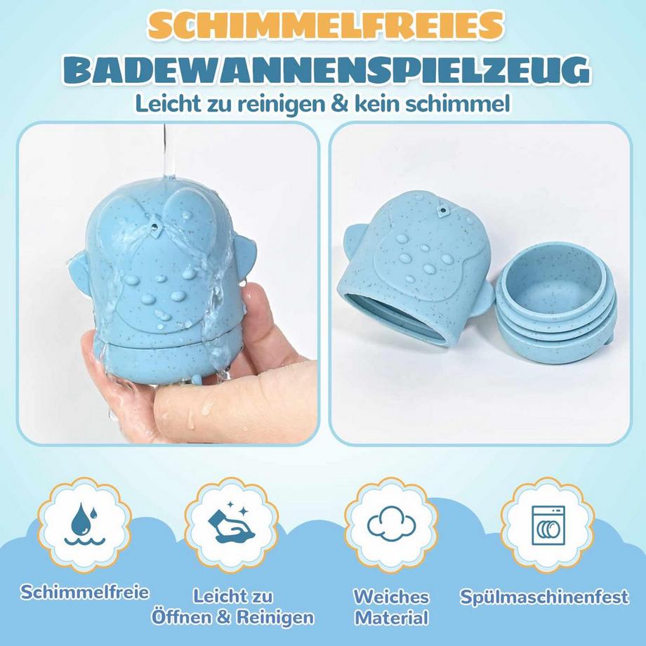 Activity-board  Baby Kinder Silikon Badespielzeug Schimmelfrei, ohne Loch Wasserspielzeug Babybadewanne 