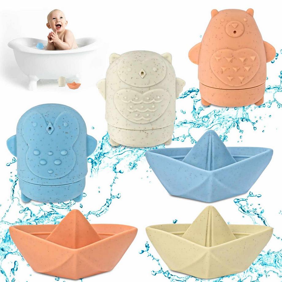 Baby Kinder Silikon Badespielzeug Schimmelfrei, ohne Loch Wasserspielzeug Babybadewanne
