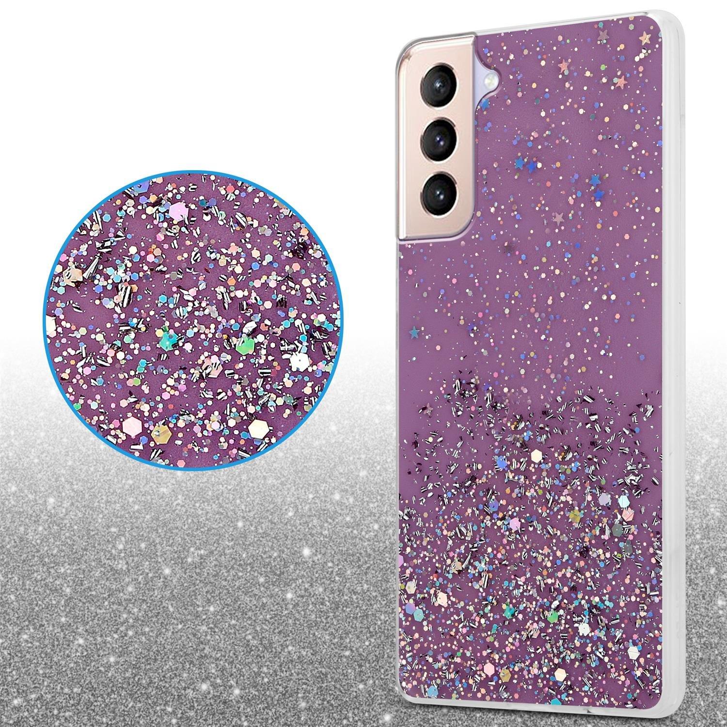 Cadorabo  Housse compatible avec Samsung Galaxy S21 PLUS - Coque de protection en silicone TPU flexible avec paillettes scintillantes 