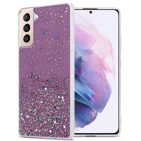 Cadorabo  Housse compatible avec Samsung Galaxy S21 PLUS - Coque de protection en silicone TPU flexible avec paillettes scintillantes 