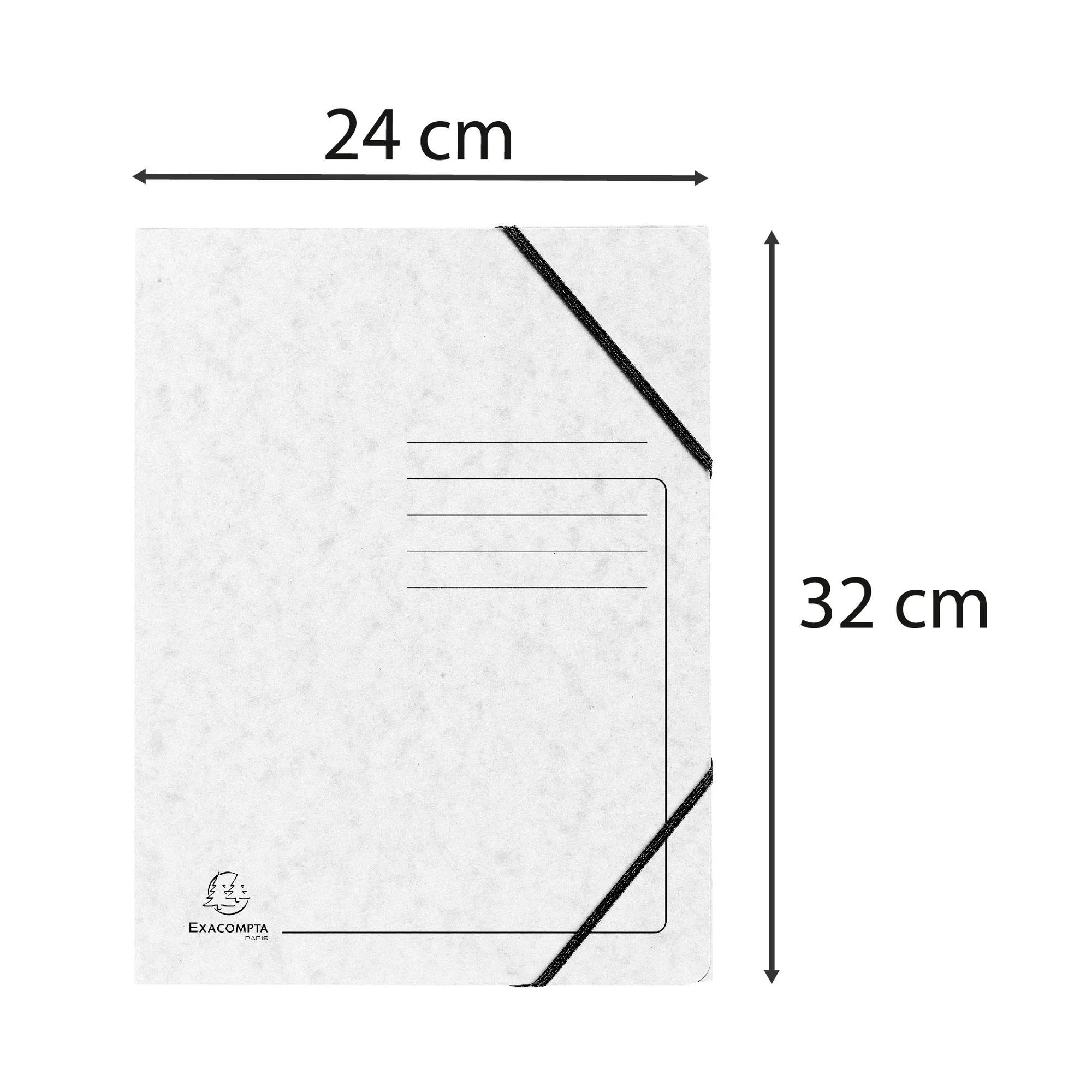 Exacompta Cartella 3 lembi con elastici cartoncino lustré 355g/mq - A4 - x 25  