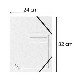 Exacompta Cartella 3 lembi con elastici cartoncino lustré 355g/mq - A4 - x 25  