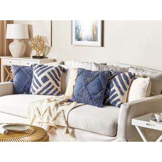 Beliani Lot de 2 coussins décoratifs en Coton Traditionnel JACARANDA  