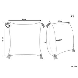 Beliani Kissen 2er Set aus Baumwolle Klassisch JACARANDA  
