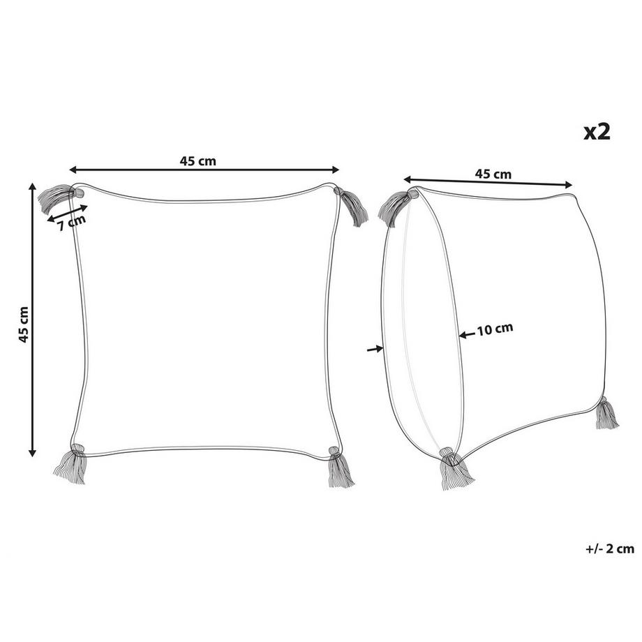 Beliani Dekokissen 2er Set aus Baumwolle Klassisch JACARANDA  