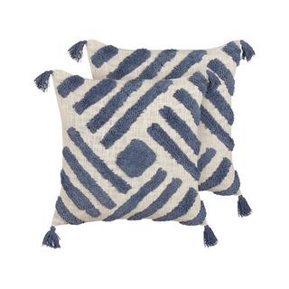 Beliani Lot de 2 coussins décoratifs en Coton Traditionnel JACARANDA  