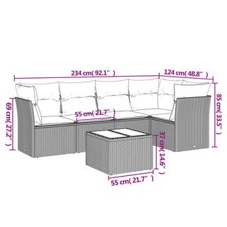 VidaXL Ensemble de canapés de jardin rotin synthétique  