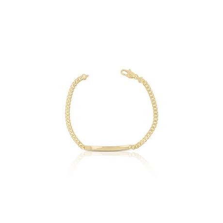 MUAU Schmuck  ID-Armband Panzer Gelbgold 750, 22cm, 4mm 