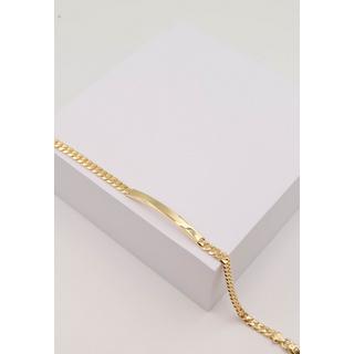 MUAU Schmuck  ID-Armband Panzer Gelbgold 750, 22cm, 4mm 