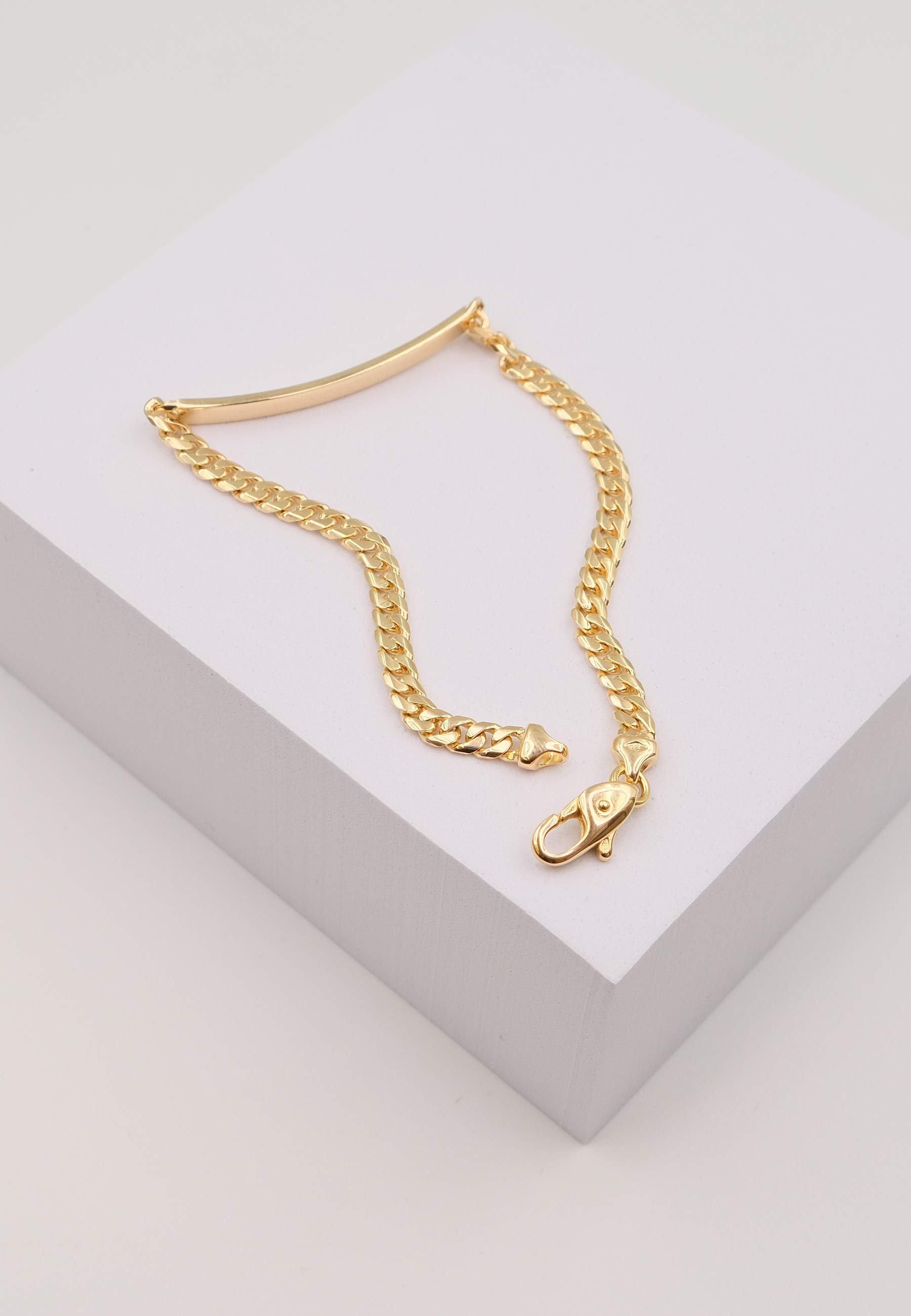 MUAU Schmuck  ID-Armband Panzer Gelbgold 750, 22cm, 4mm 