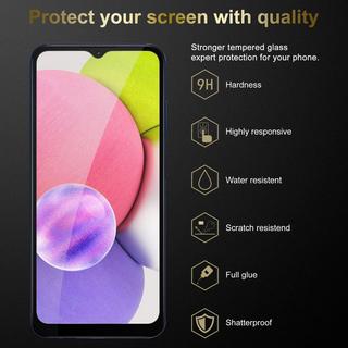 Cadorabo  Plein écran Film de protection compatible avec Samsung Galaxy A03s - Verre de protection d'écran durci (Tempered) d'une dureté de 9H avec 3D Touch 