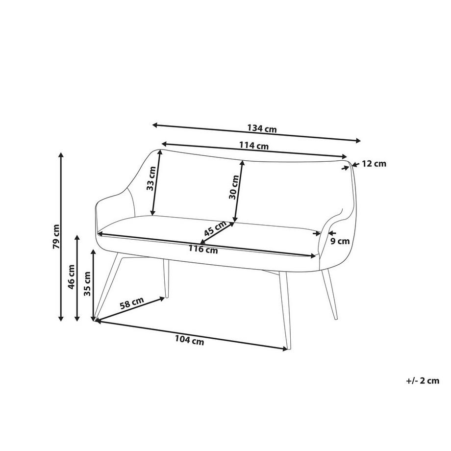 Beliani 2 Sitzer Sofa aus Stoff  ARENDAL  