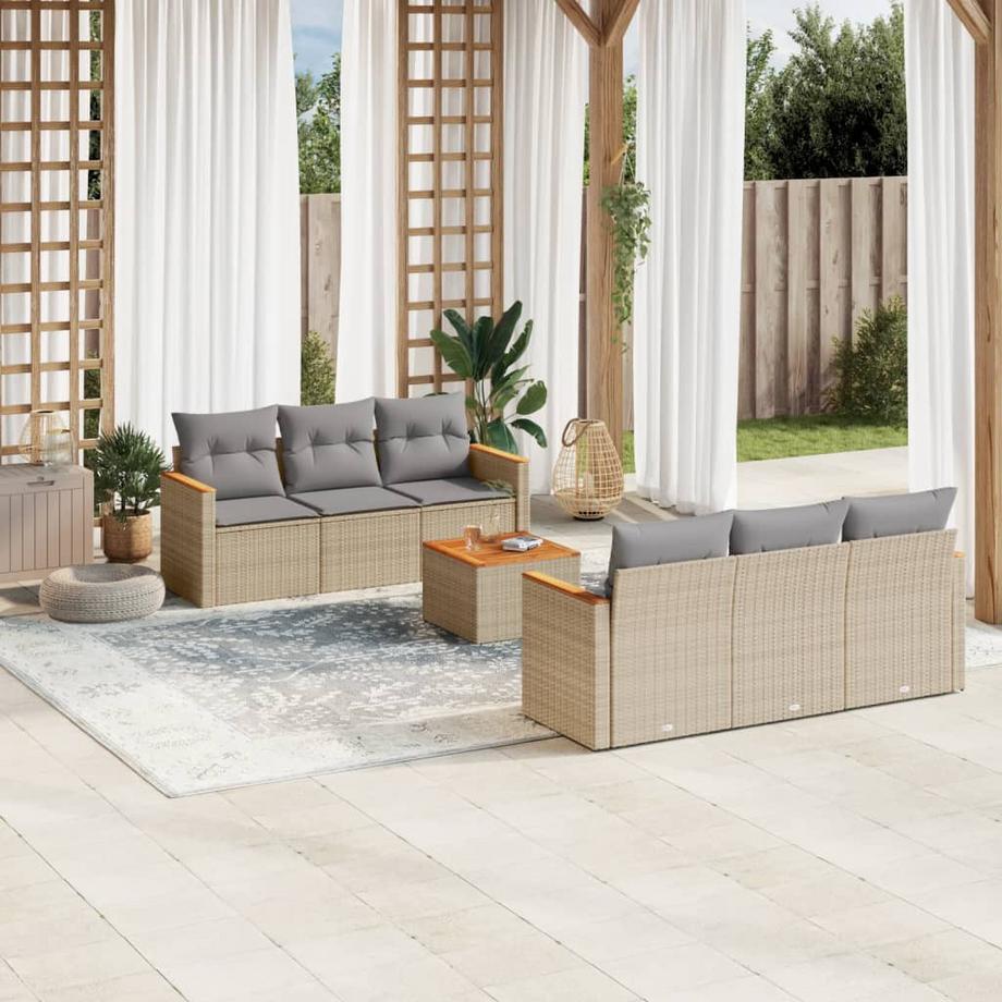 VidaXL set divano da giardino Polirattan  