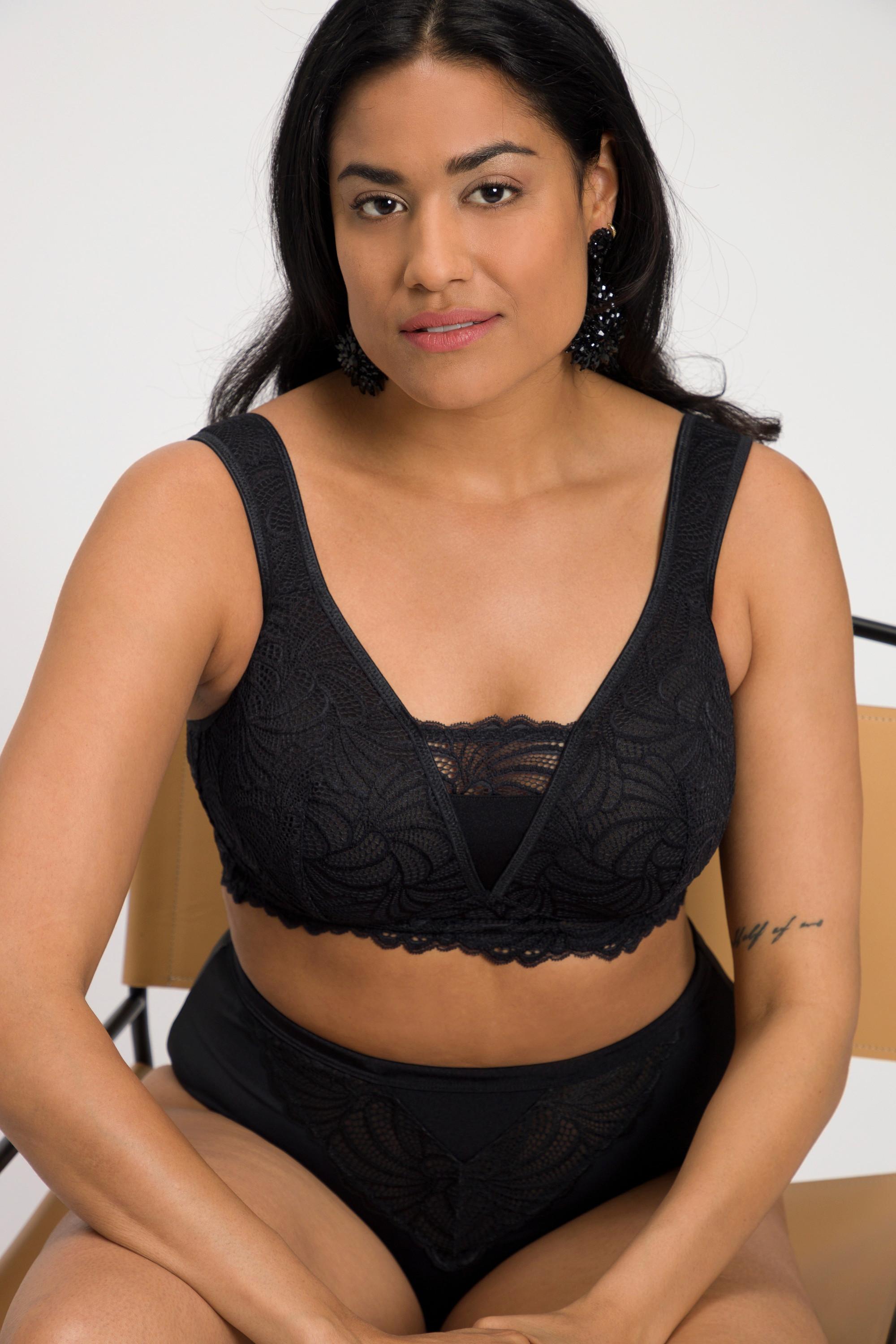 Ulla Popken  Bralette, Spitze, ohne Bügel, Cup B - F 