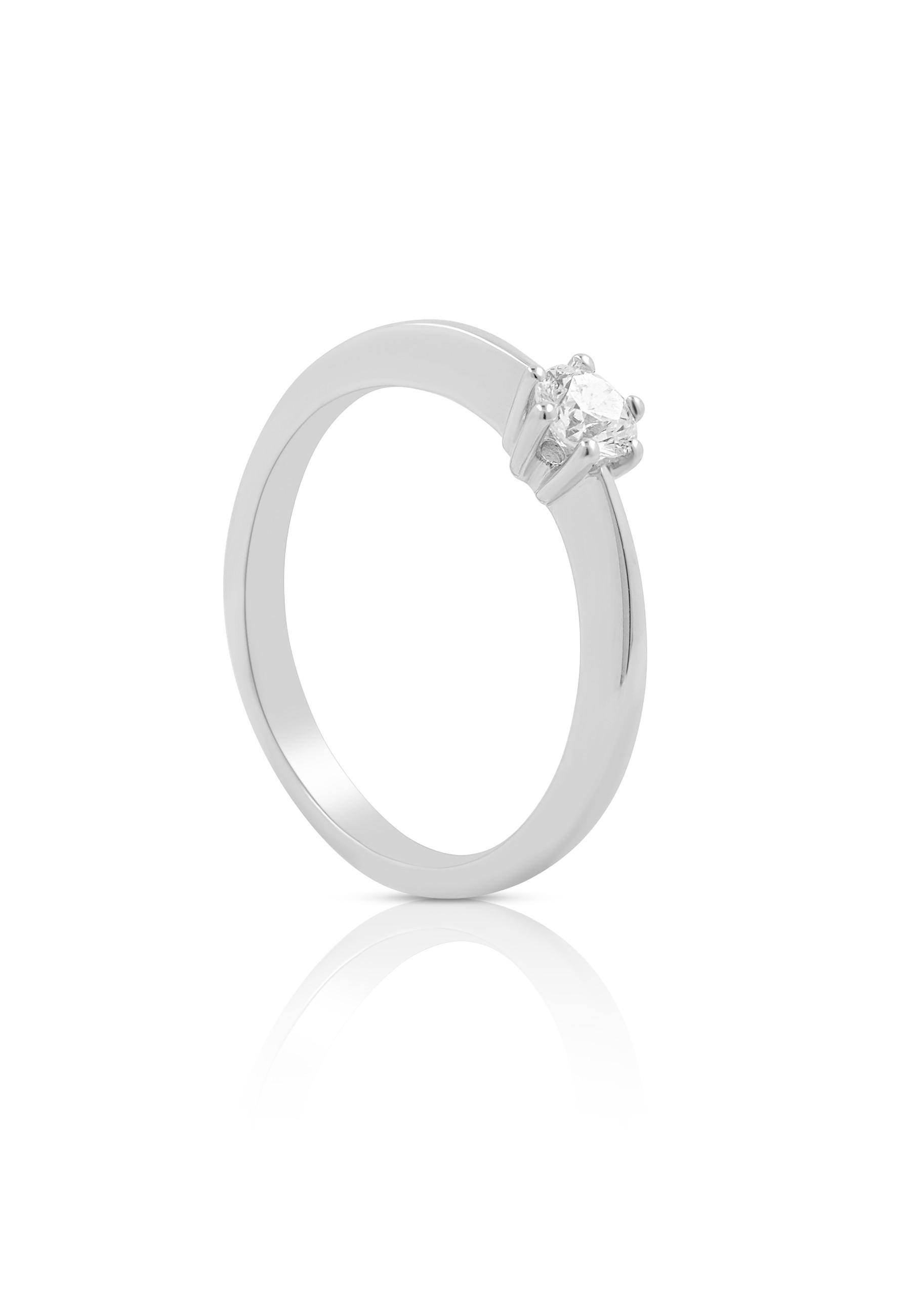 MUAU Schmuck  Solitaire Ring Diamant 0.25ct. Weissgold 750 