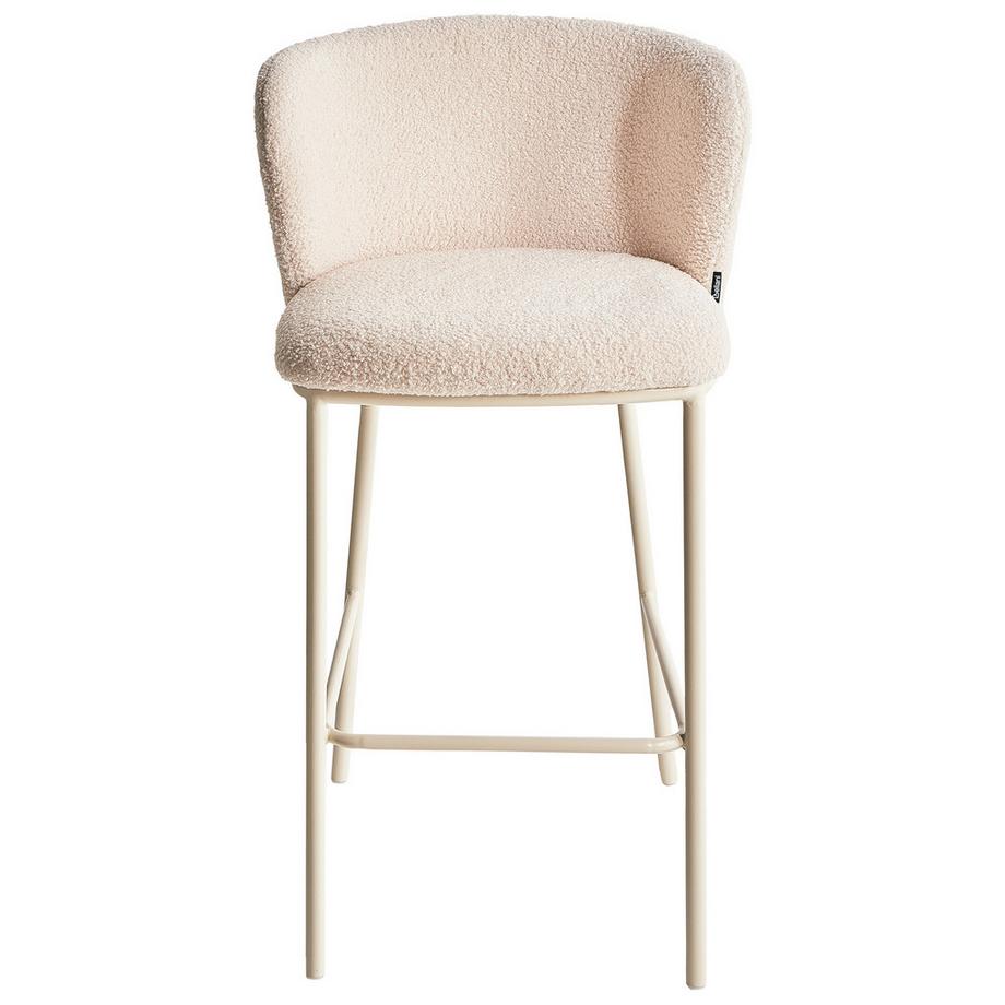 Beliani Set mit 2 Barstühlen aus Bouclé Minimalistisch MINA II  