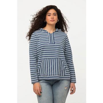 Maglia con righe, alamari, cappuccio e maniche lunghe